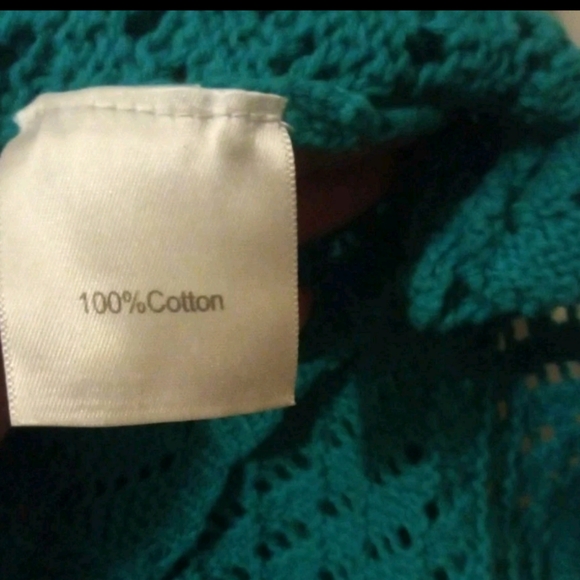 Appleseeds Women's XL Teal knit Cardigan Sweater Button Up Flaw See Description - Picture 5 of 8